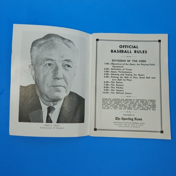 Official Baseball Rules Booklets X 3 Sporting News 1964-65-66 Commissioners MLB - Picture 12 of 14